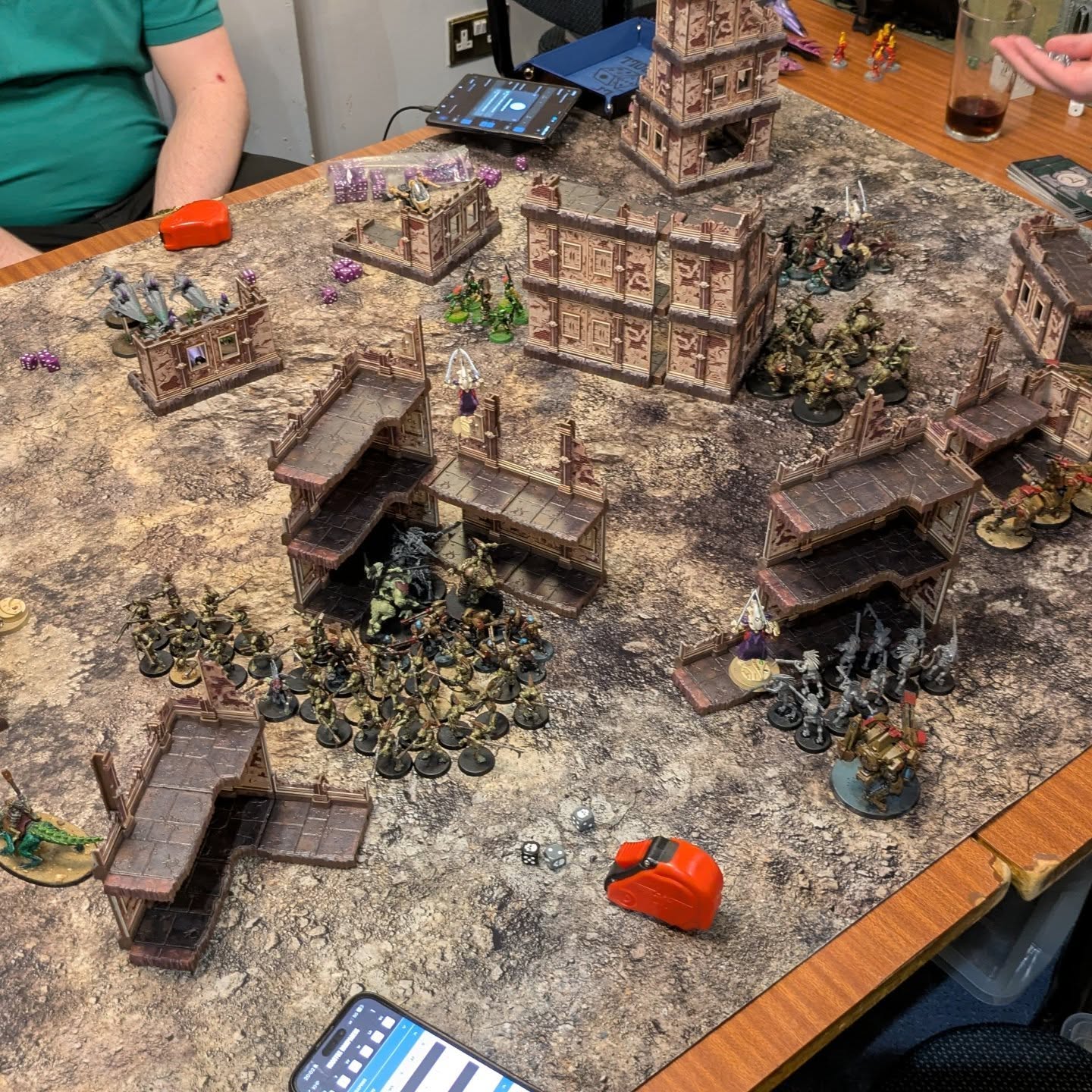 Gamers playing Warhammer 40,000